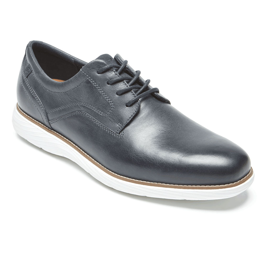 Rockport Singapore Mens Oxfords - Garett Plain Toe Navy - UH4629507